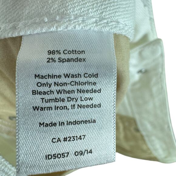 Talbots Classic Cotton White Mid Rise Knee Length Jean Skirt Stretch Pockets 10 - Picture 7 of 7